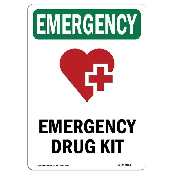 Safety Sign, OSHA EMERGENCY, 5